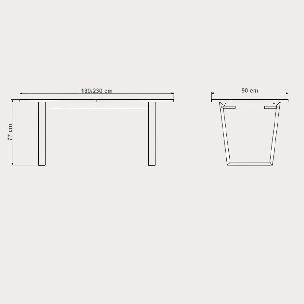 Masa Extensibila Urbano White, Natur, 180/230 X 76.5 X 90 Cm