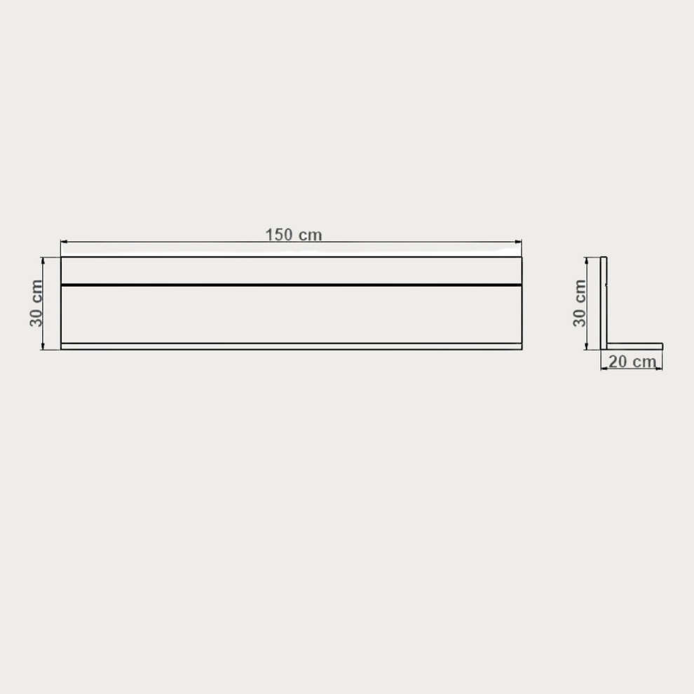 Polita Urbano White, Alb Si Natur, 150 Cm