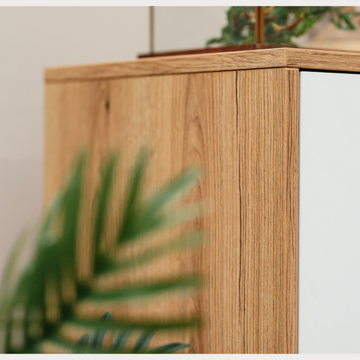 Comoda Urbano White Cu 2 Usi, 2 Sertare Si 1 Nisa Alb Si Natur, 170 Cm