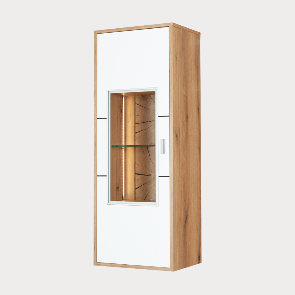 Etajera Urbano White Stanga Cu 1 Usa Alb Si Natur, 46 Cm