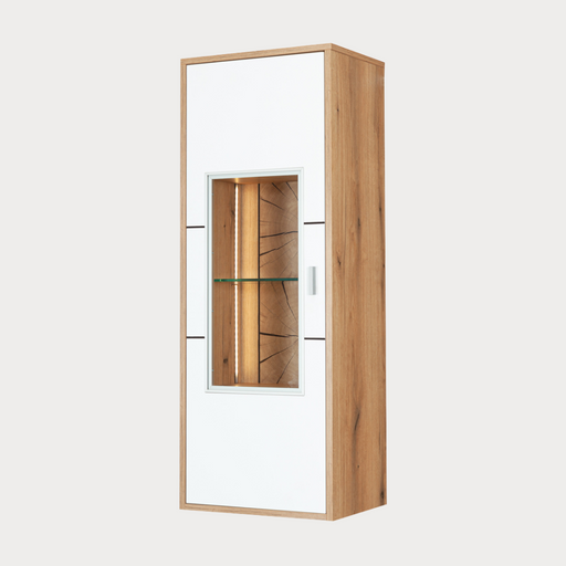 Etajera Urbano White Stanga Cu 1 Usa Alb Si Natur, 46 Cm
