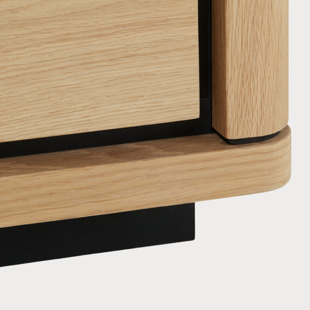 Biblioteca 2 Sertare Tulsa, Smoked Oak, Furnir Din Lemn Masiv, 62 Cm