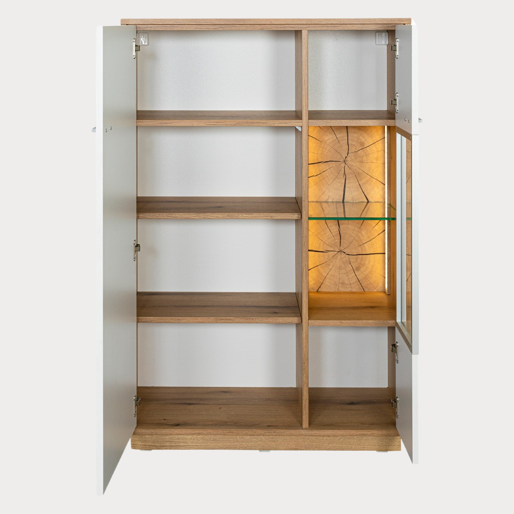 Comoda Bar Urbano White Cu 2 Usi Alb Si Natur, 87 Cm