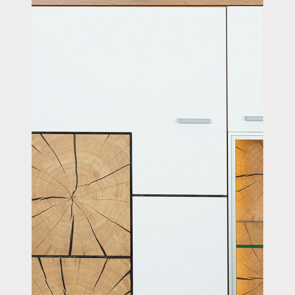 Comoda Bar Urbano White Cu 2 Usi Alb Si Natur, 87 Cm