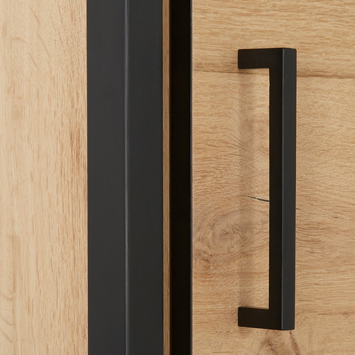 Dulap Reno Cu 1 Usa, Smoked Oak Furnir Din Lemn Masiv, 60 Cm