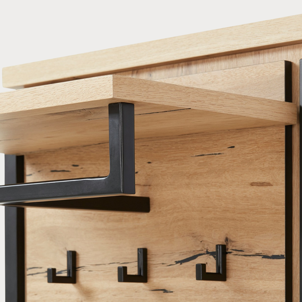 Cuier Reno Smoked Oak, Furnir Din Lemn Masiv 55 Cm