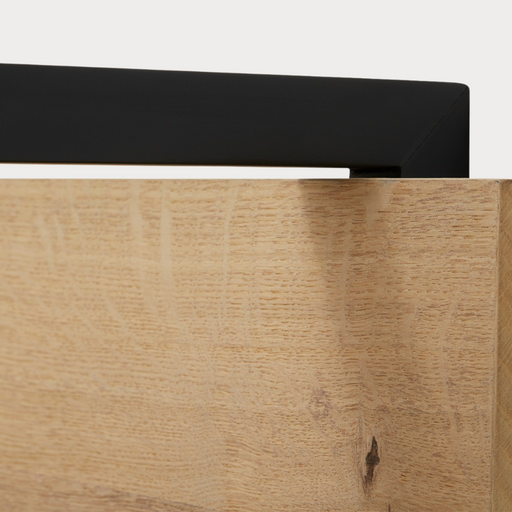 Polita Reno Smoked Oak, Furnir Din Lemn Masiv, 130 Cm