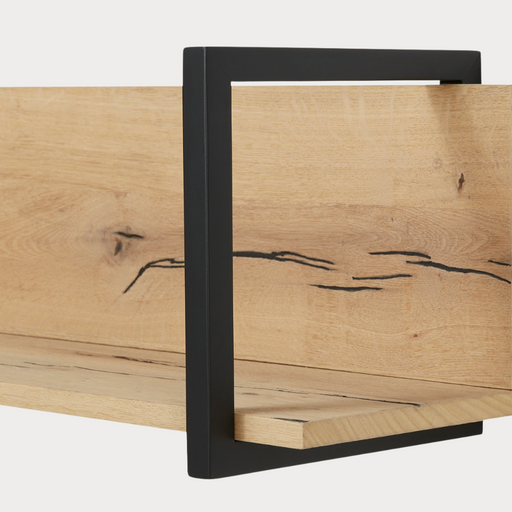 Polita Reno Smoked Oak, Furnir Din Lemn Masiv, 130 Cm