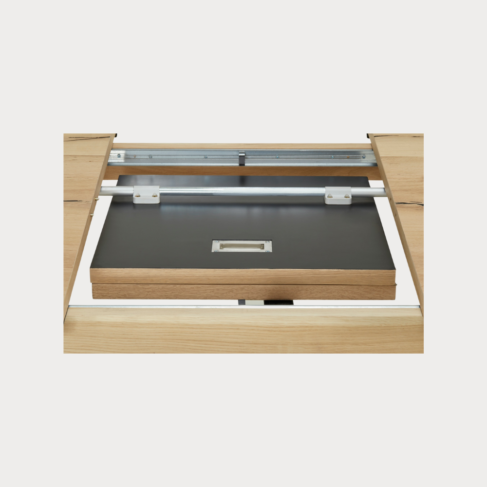 Masa Reno, Extensibila, Smoked Oak, Furnir Din Lemn Masiv, 180/230 x 90 x 77 Cm