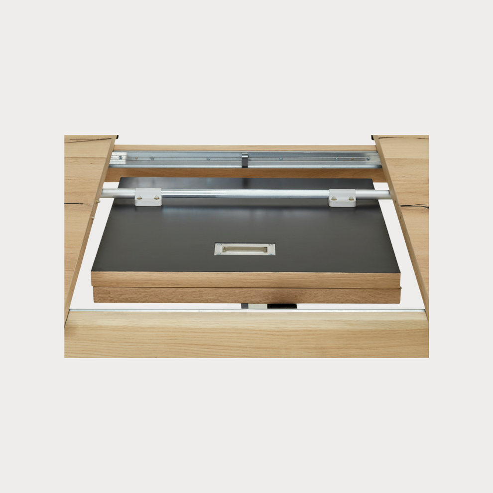 Masa Reno, Extensibila, Smoked Oak, Furnir Din Lemn Masiv, 180/230 x 90 x 77 Cm