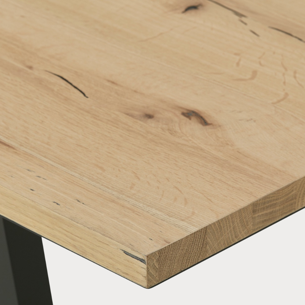 Masa Reno Extensibila, Smoked Oak, Furnir Din Lemn Masiv, 160/210 Cm