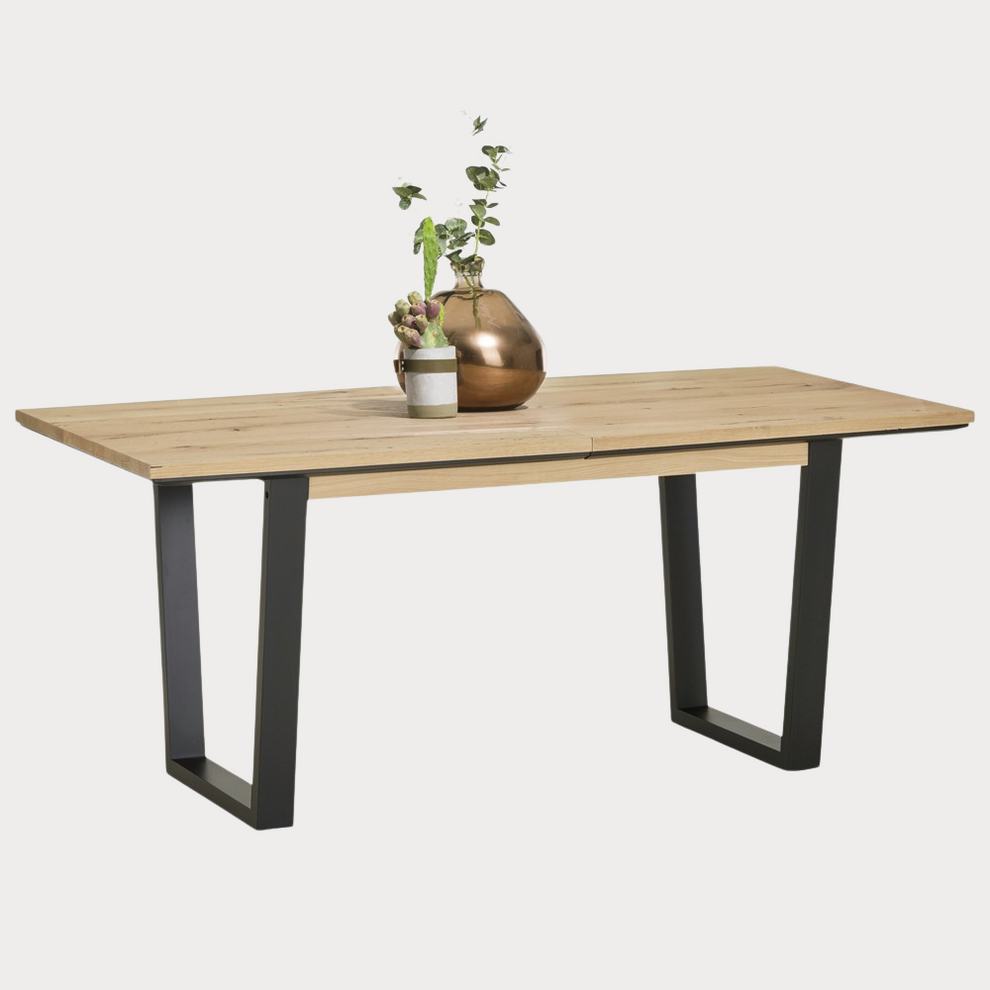 Masa Reno Extensibila, Smoked Oak, Furnir Din Lemn Masiv, 160/210 Cm