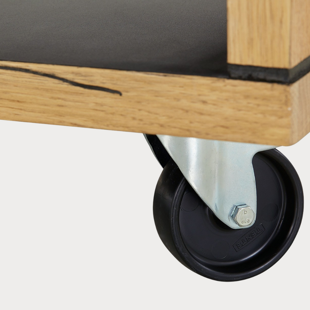 Masa Cafea Reno Cu 2 Nise, Smoked Oak, Furnir Din Lemn Masiv, 120 Cm