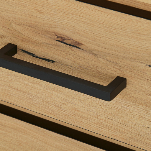 Comoda Tv Reno Smoked Oak, Furnir Din Lemn Masiv, 200 Cm
