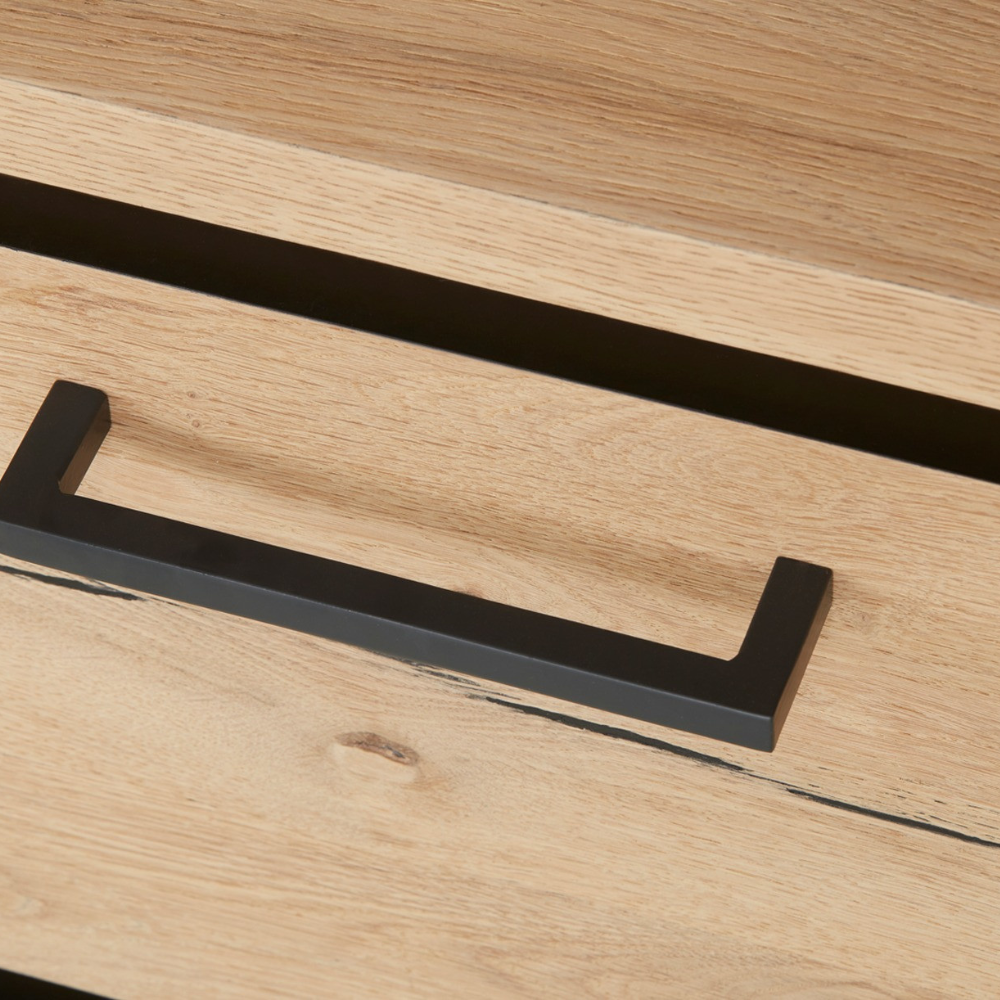 Biblioteca Reno Cu 1 Sertar, Smoked Oak, Furnir Din Lemn Masiv, 69.5 Cm