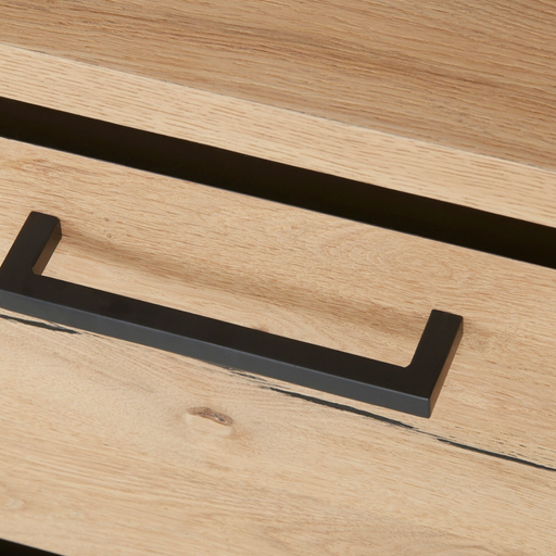 Biblioteca Reno Cu 1 Sertar, Smoked Oak, Furnir Din Lemn Masiv, 69.5 Cm