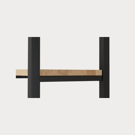 Biblioteca Reno Cu 1 Sertar, Smoked Oak, Furnir Din Lemn Masiv, 69.5 Cm