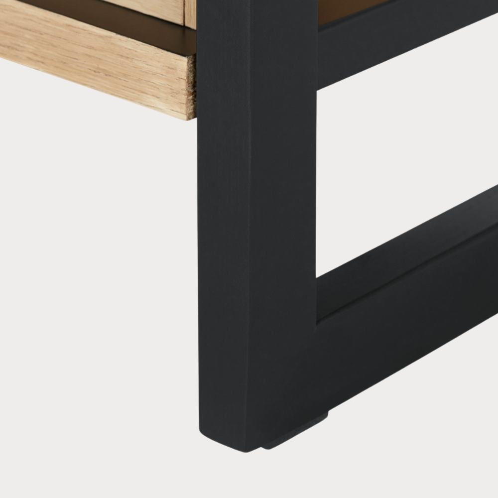 Biblioteca Reno Cu 1 Sertar, Smoked Oak, Furnir Din Lemn Masiv, 69.5 Cm