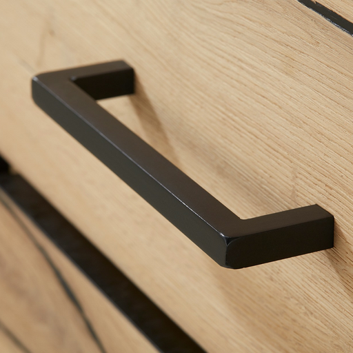 Bufet Cu 2 Usi Si 3 Sertare Reno Smoked Oak, Furnir Din Lemn Masiv, 170 Cm