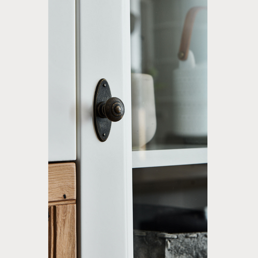 Vitrina Tivoli Dreapta Cu 2 Usi Si 2 Sertare Alb Si Natur, 67.5 Cm