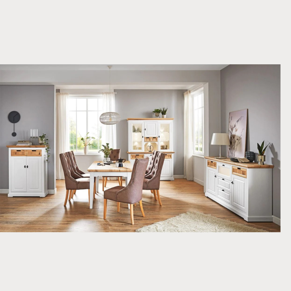 Masa Extensibila Tivoli Alb Si Natur, 140/185 X 82 X 77.5 Cm
