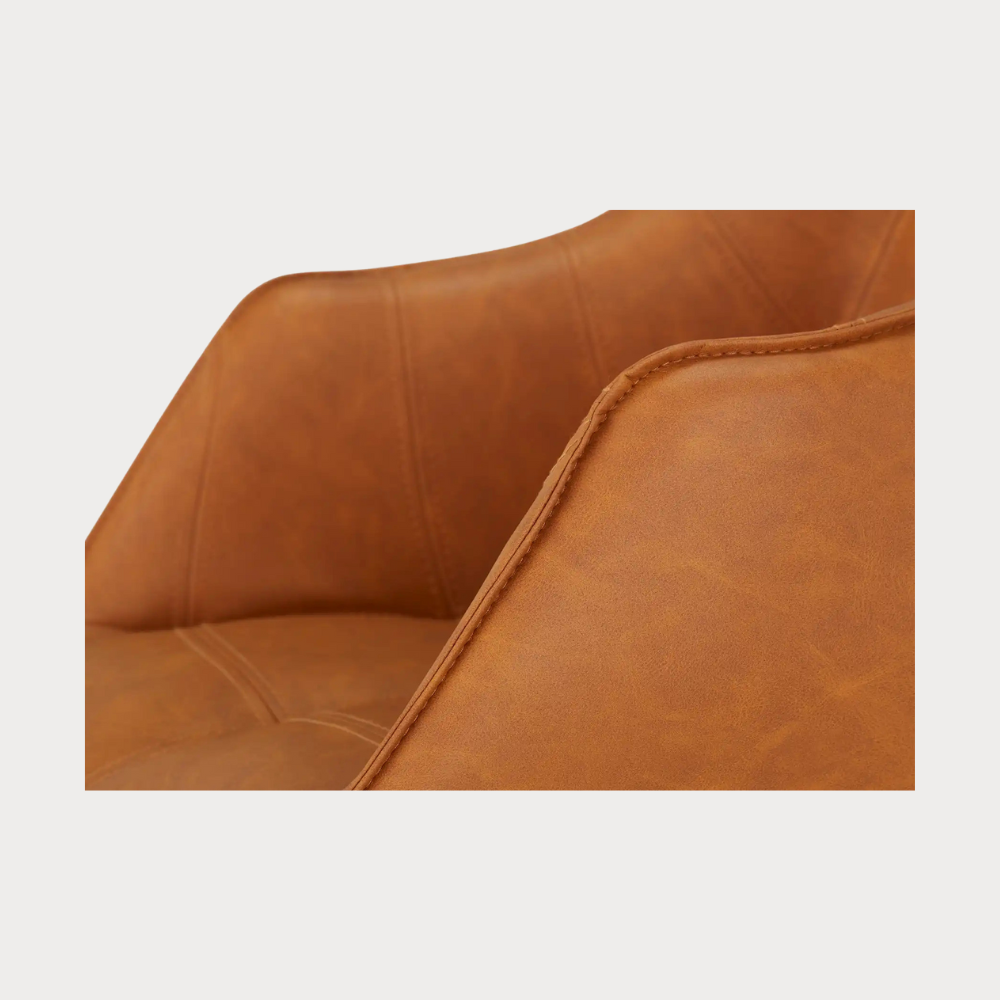 Scaun Reno Cu Brat Vintage Cognac, 62 Cm