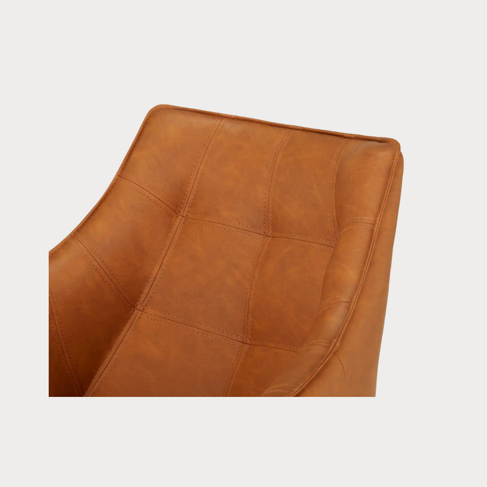 Scaun Reno Cu Brat Vintage Cognac, 62 Cm