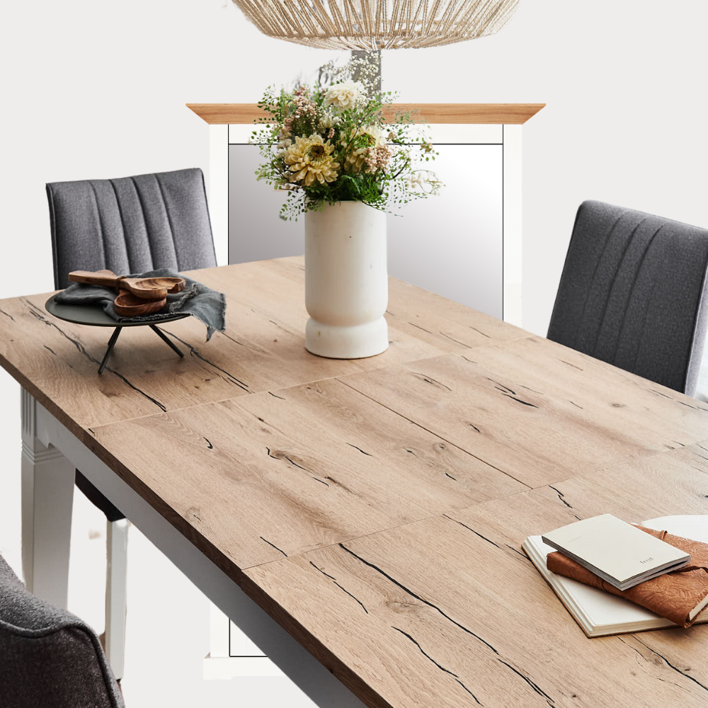 Masa Extensibila Tivoli Alb Si Natur, 160/215 X 90 X 77.5 Cm
