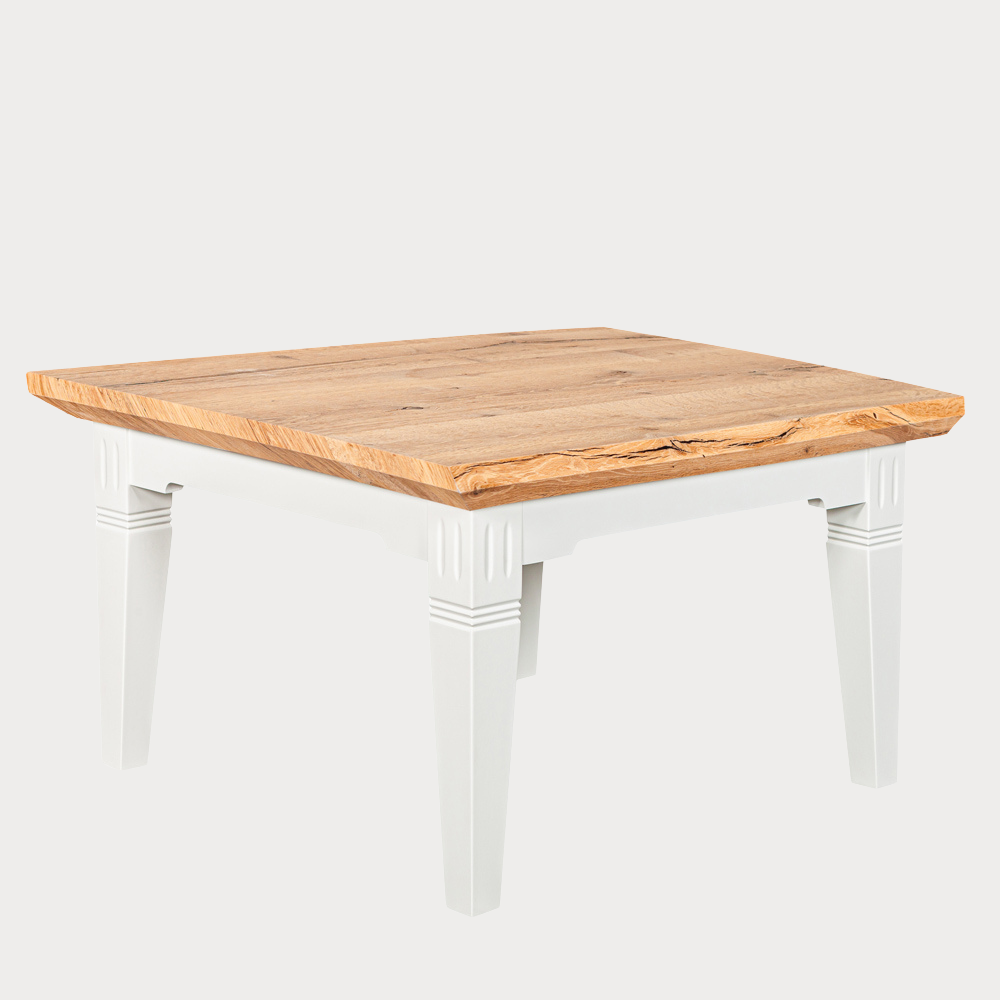 Masa Cafea Tivoli Alb Si Natur, 75 Cm