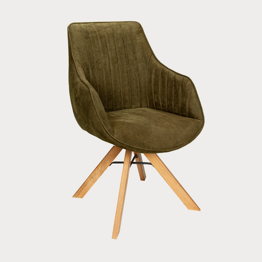 Scaun Cloud Rotativ Stejar, Smoke Oak, Verde, 59 Cm