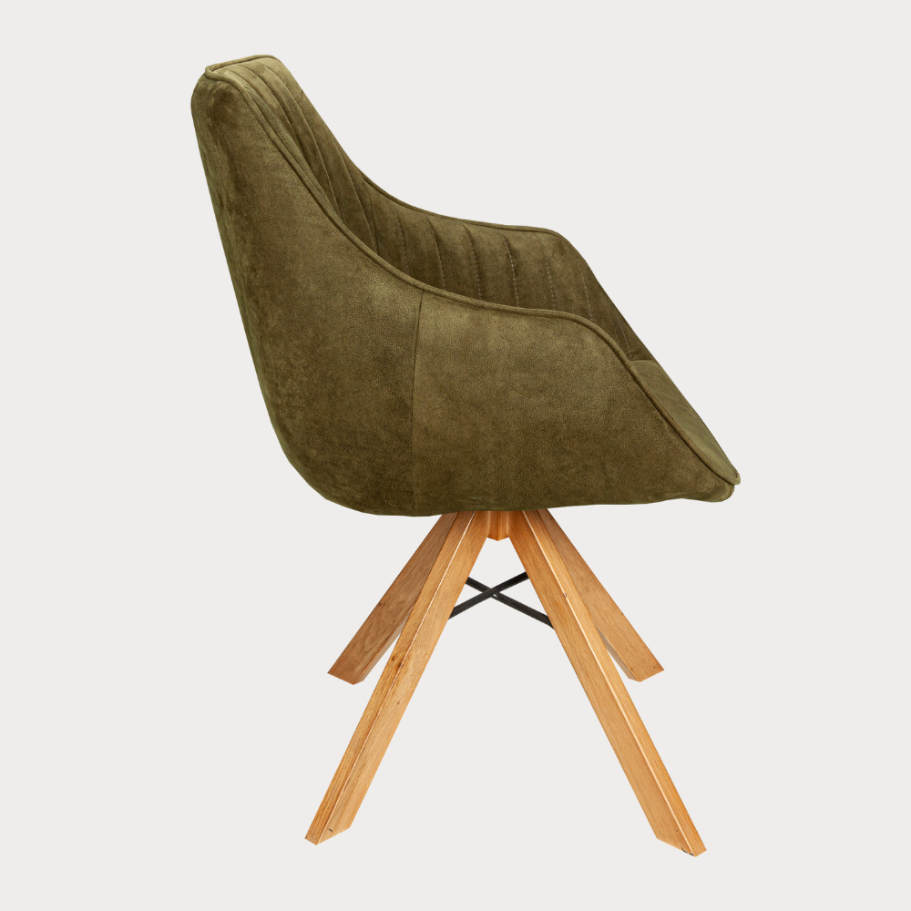 Scaun Cloud Rotativ Stejar, Smoke Oak, Verde, 59 Cm