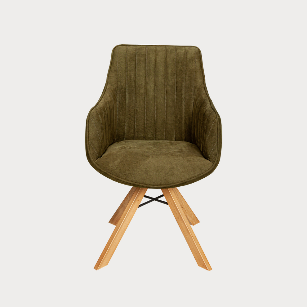 Scaun Cloud Rotativ Stejar, Smoke Oak, Verde, 59 Cm