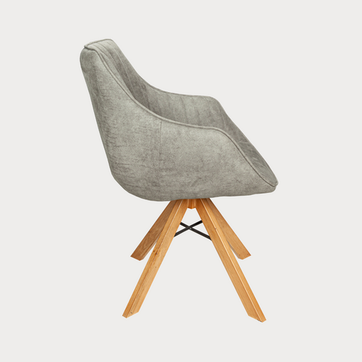 Scaun Cloud Rotativ Stejar, Smoke Oak, Gri, 59 Cm