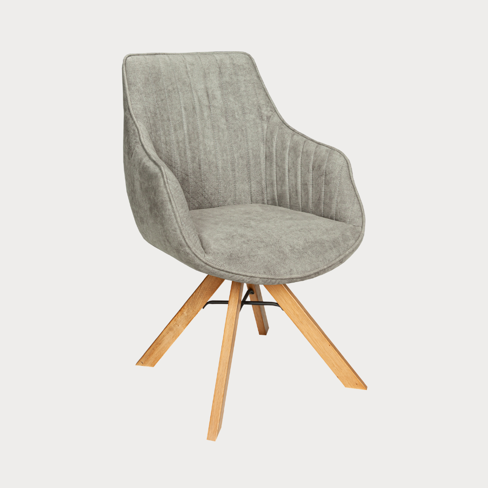 Scaun Cloud Rotativ Stejar, Smoke Oak, Gri, 59 Cm