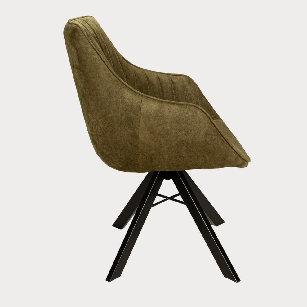 Scaun Cloud Rotativ Negru Si Verde, 59 Cm