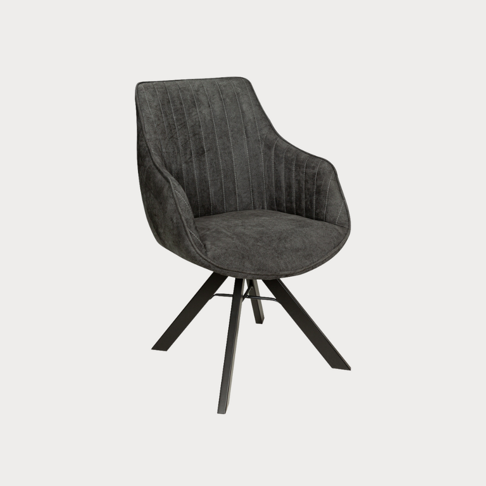 Scaun Cloud Rotativ Negru Si Gri Inchis, 59 Cm