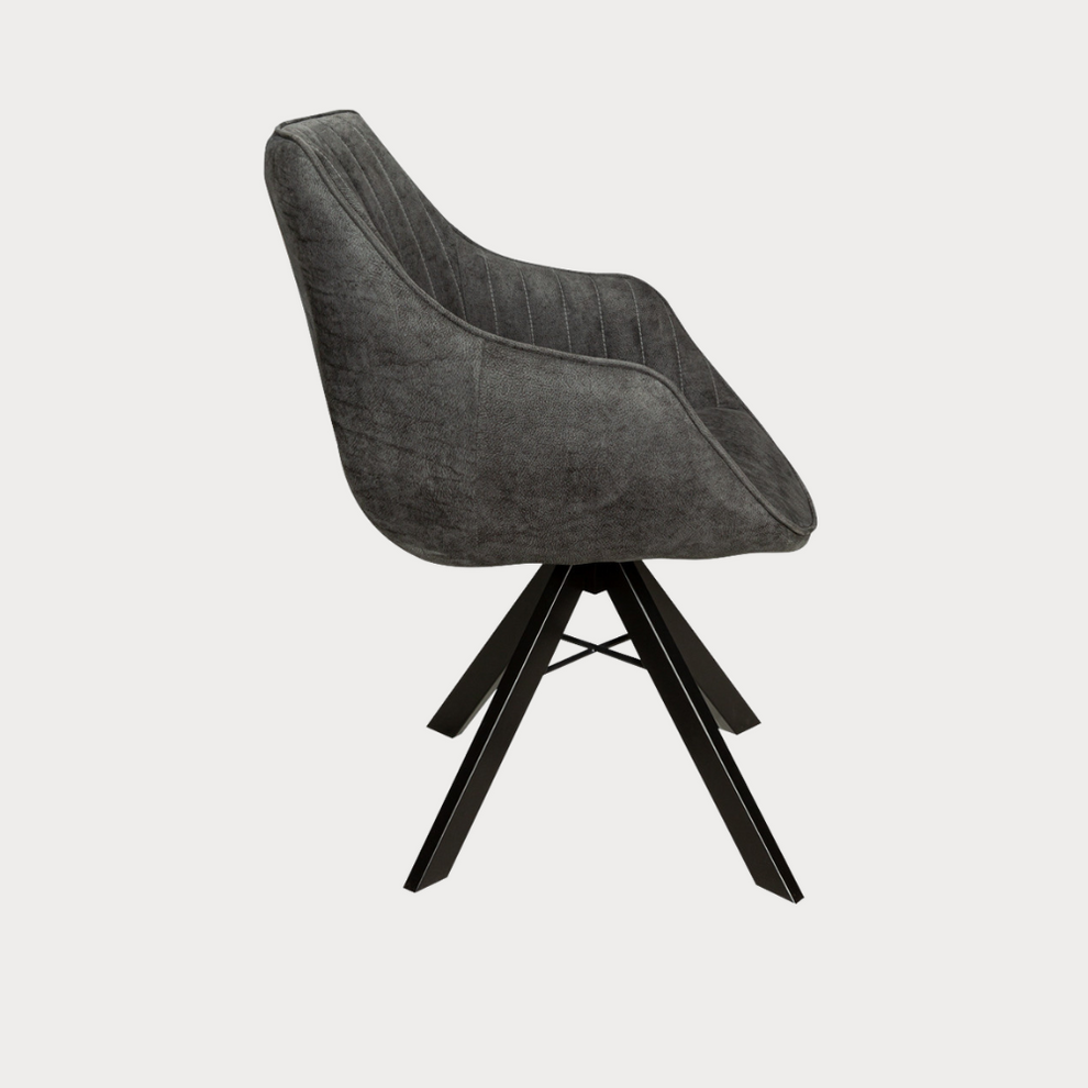 Scaun Cloud Rotativ Negru Si Gri Inchis, 59 Cm