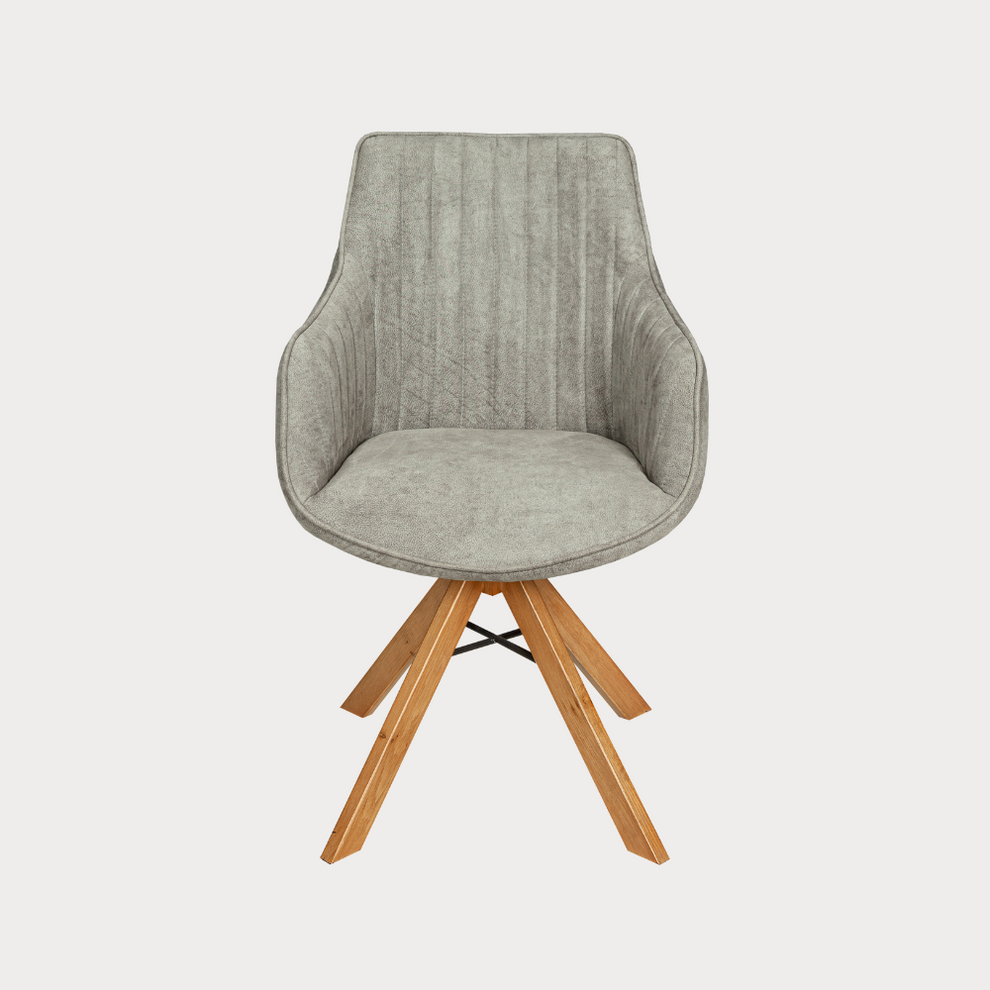 Scaun Cloud Rotativ Stejar, Smoke Oak, Gri, 59 Cm