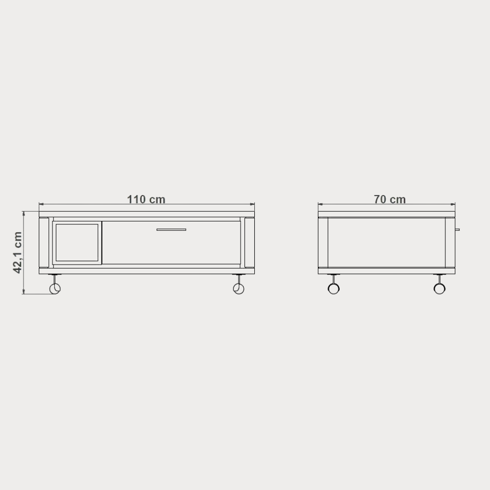 Masa Cafea Tulsa Smoked Oak, Furnir Din Lemn Masiv, 110 Cm