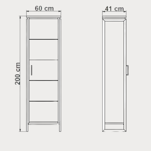 Dulap Reno Cu 1 Usa, Smoked Oak Furnir Din Lemn Masiv, 60 Cm