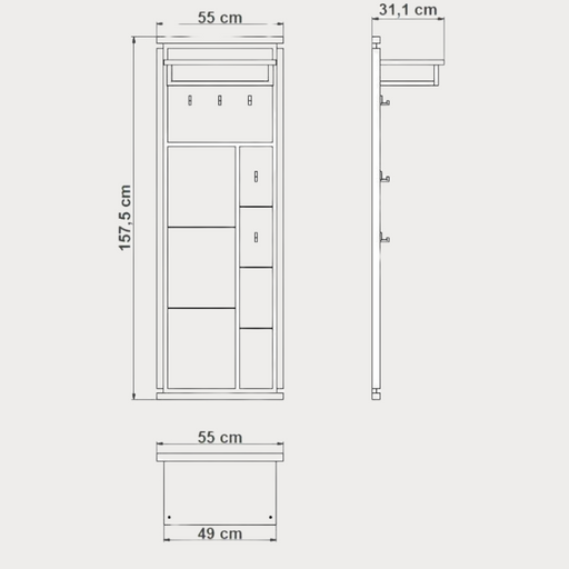 Cuier Reno Smoked Oak, Furnir Din Lemn Masiv 55 Cm