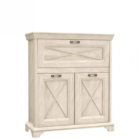 Comoda Cu 3 Usi Bar Kashmir Alb Antichizat, 123 Cm