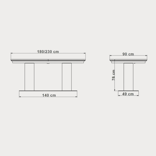 Masa Extensibila Dakota 180/230 X 90 X 76 Cm