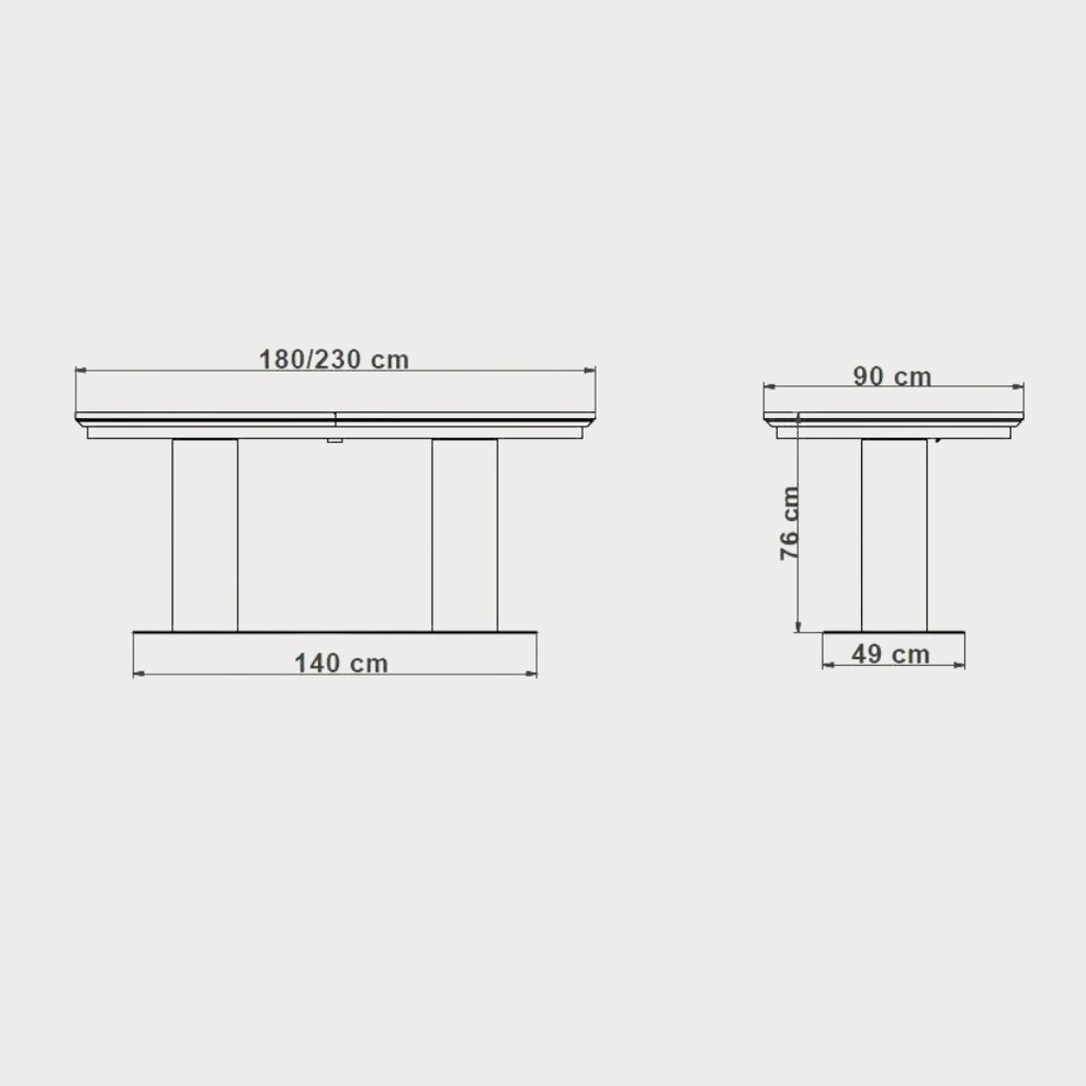 Masa Extensibila Dakota 180/230 X 90 X 76 Cm