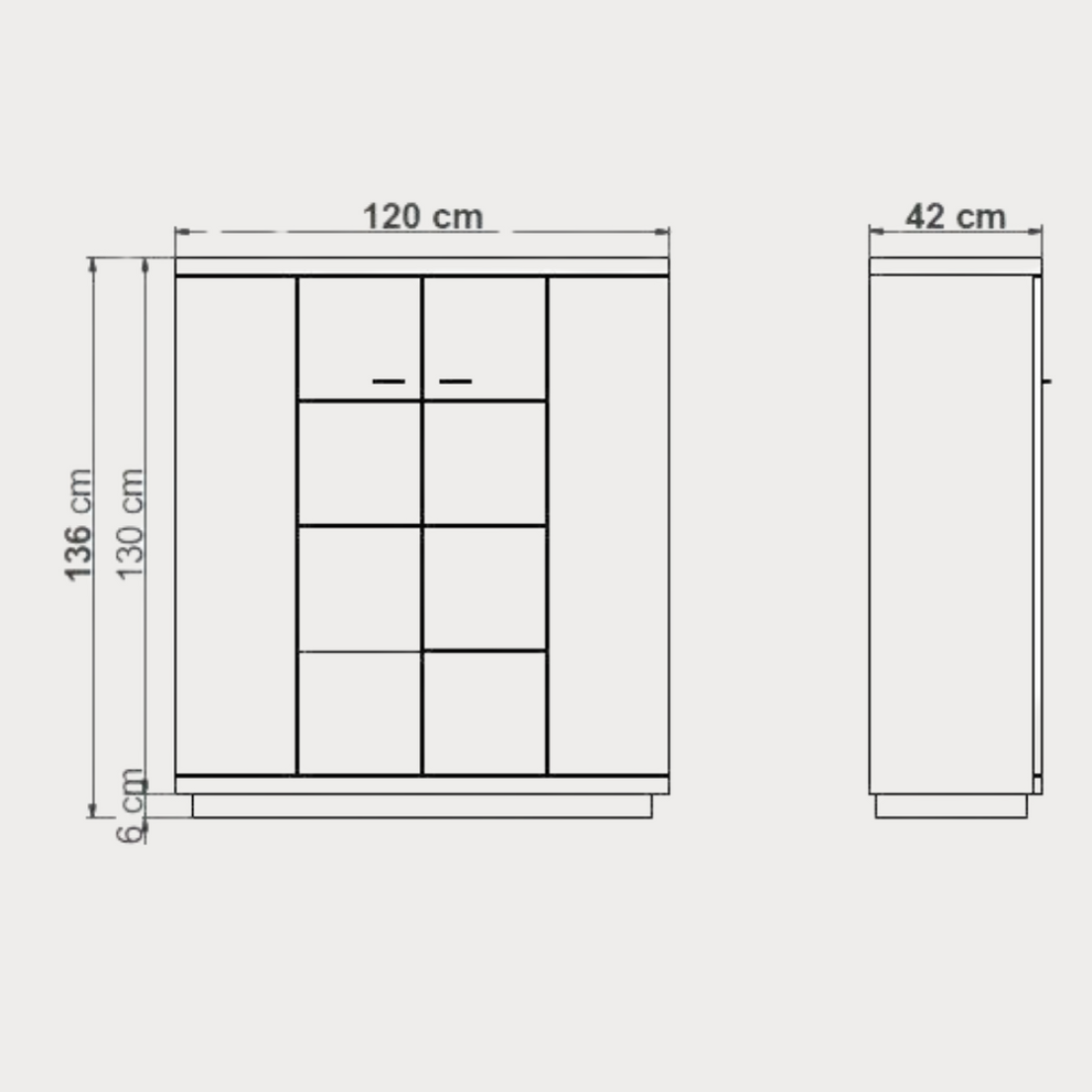 Comoda Bar Cu 2 Usi Dakota, Furniruit, Stejar Salbatic, 120 Cm