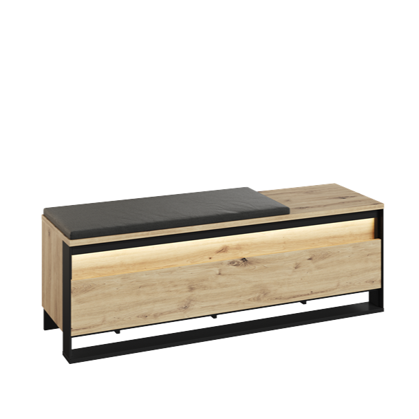 Pantofar Cu 2 Usi Vant, Stejar Artisan Si Negru, 135 Cm