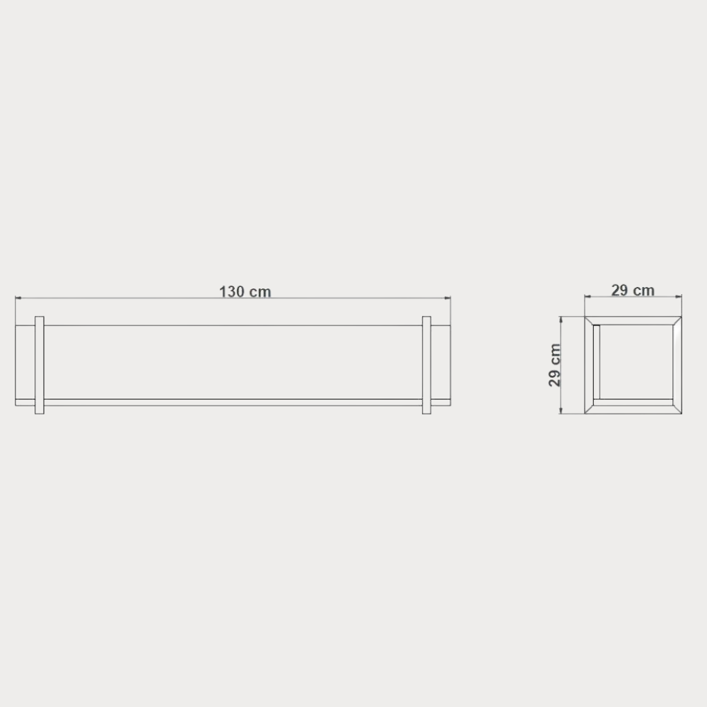 Polita Reno Smoked Oak, Furnir Din Lemn Masiv, 130 Cm
