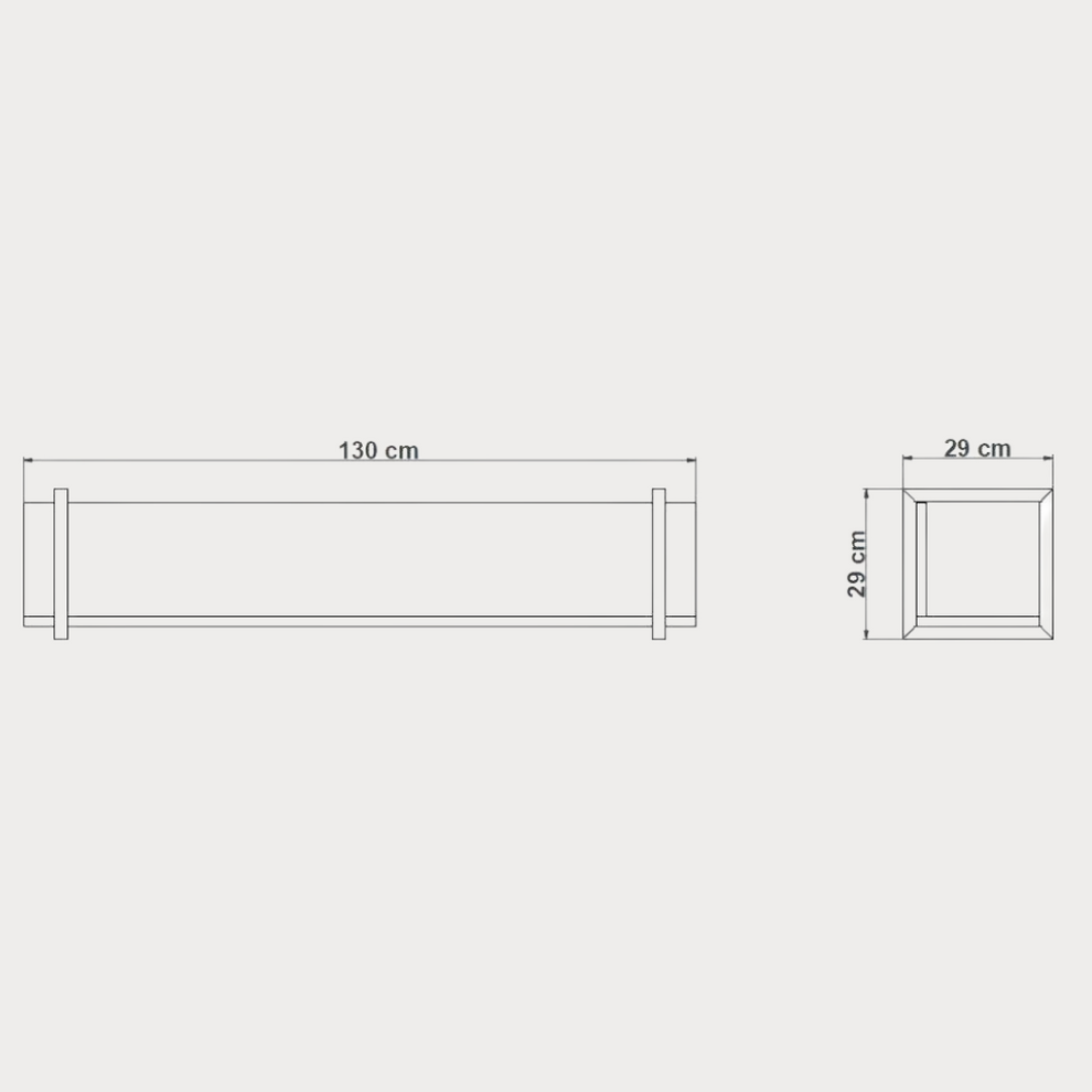 Polita Reno Smoked Oak, Furnir Din Lemn Masiv, 130 Cm