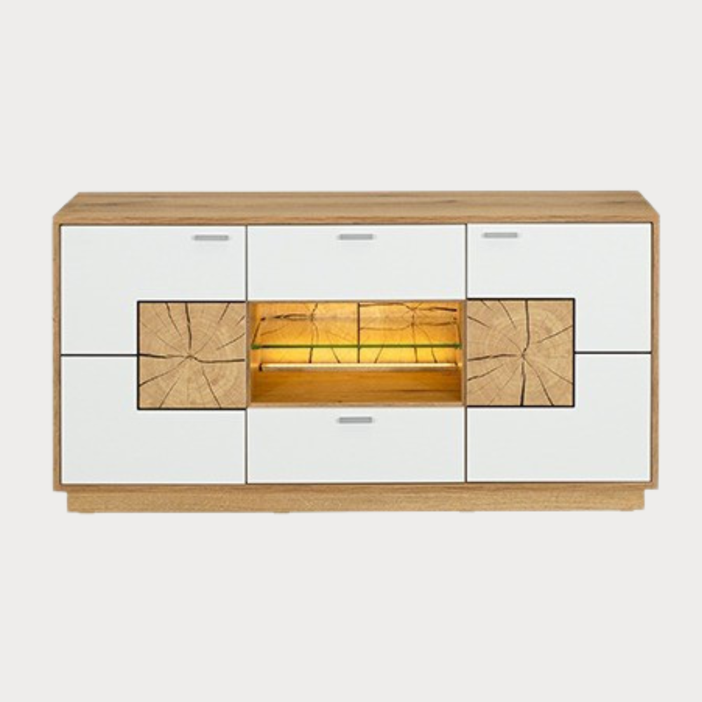 Set Living Urbano White, Alb Si Natur, 285 Cm