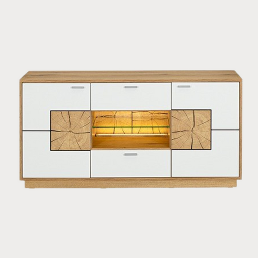 Set Living Urbano White, Alb Si Natur, 285 Cm
